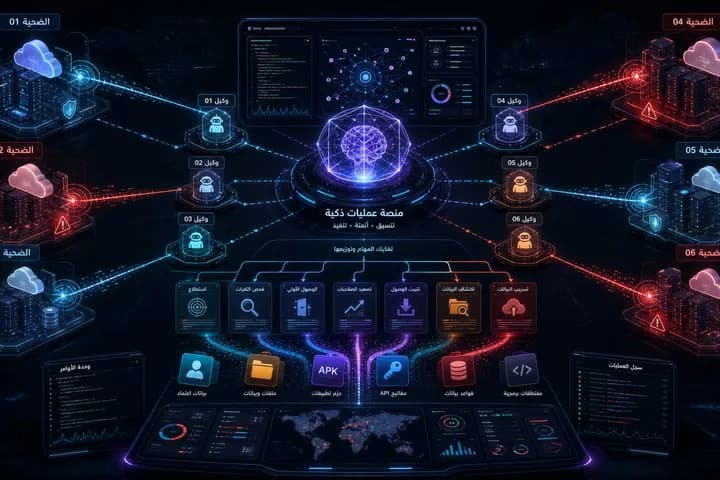 نموذج ذكاء اصطناعي مركزي ينسق وكلاء رقميين ينفذون استطلاعا واستغلالا وسرقة بيانات عبر عدة شبكات ضحايا